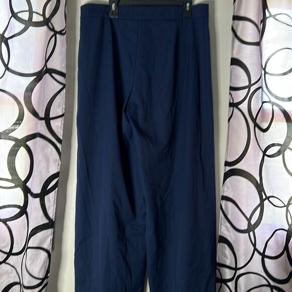 Chaps Nautical blue wide leg pants with anchor button detail size 16 - Picture 6 of 9